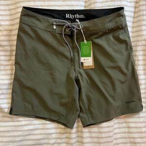 Rhythm Olive Green classic board shorts